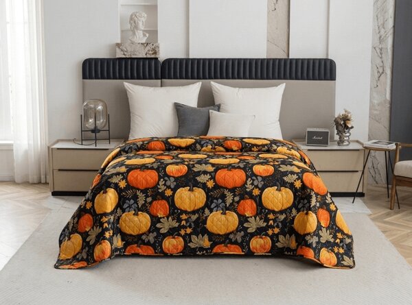 Prehoz na posteľ ORANGE PUMPKINS farebný Rozmer: 170 x 210 cm