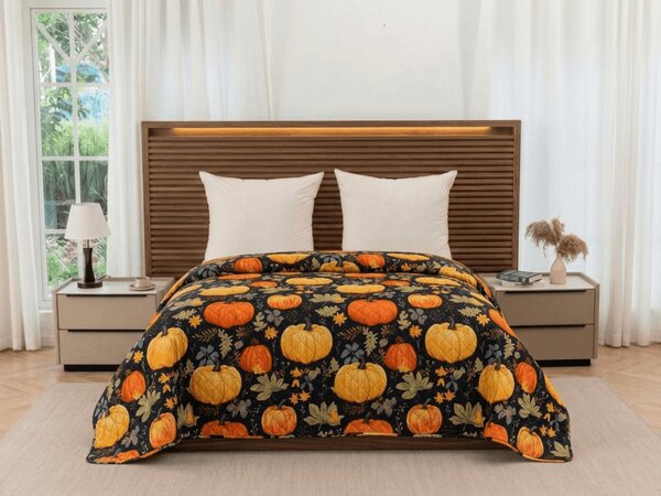 Prehoz na posteľ ORANGE PUMPKINS farebný Rozmer: 170 x 210 cm