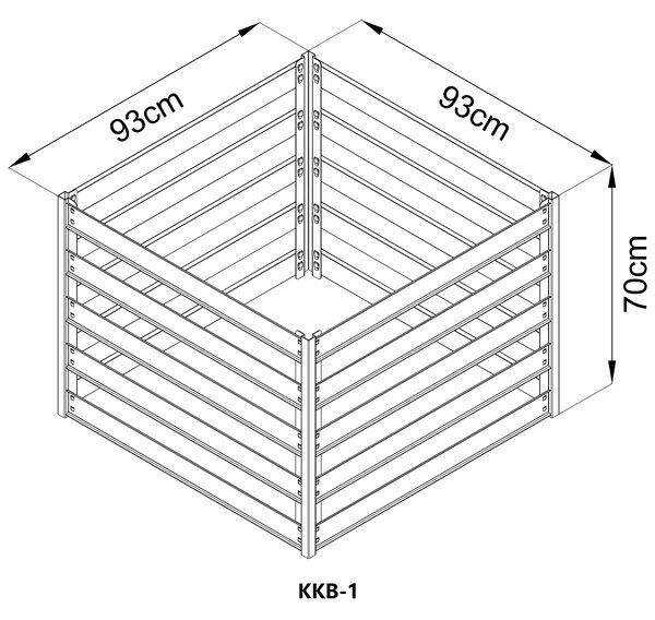 Záhradný kompostér BestBerg KKB-1 / oceľ / 0,8 m² / strieborná