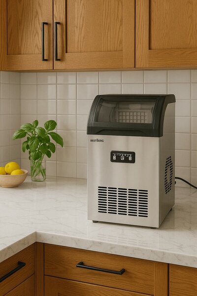 Výrobník ľadu BestBerg BBCM-55 / 275 W / 55 kg/24 hod. / biely