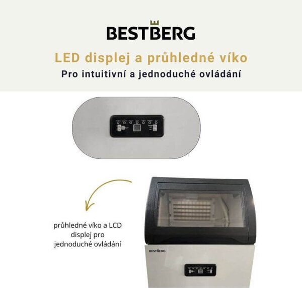 Výrobník ľadu BestBerg BBCM-55 / 275 W / 55 kg/24 hod. / biely