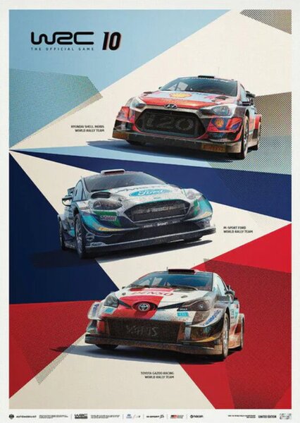 Umelecká tlač WRC 10 - The official game cover, (50 x 70 cm)