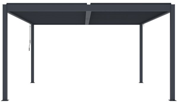 Hliníková bioklimatická pergola s lamelami BestBerg BBP-16G / 4 x 4 m / sivá