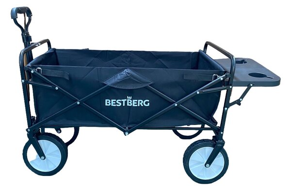 BestBerg BBBW-10BK skladací záhradný / plážový vozík / nosnosť 70 kg / čierny