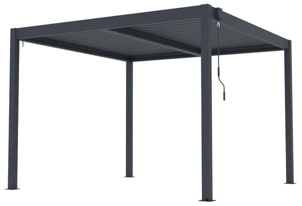 Hliníková bioklimatická pergola s lamelami BestBerg BBP-9G / 3 x 3 m / sivá