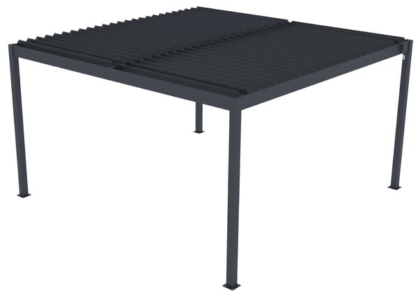 Hliníková bioklimatická pergola s lamelami BestBerg BBP-16G / 4 x 4 m / sivá