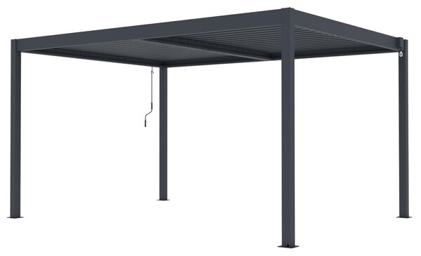 Hliníková bioklimatická pergola s lamelami BestBerg BBP-12G / 4 x 3 m / sivá