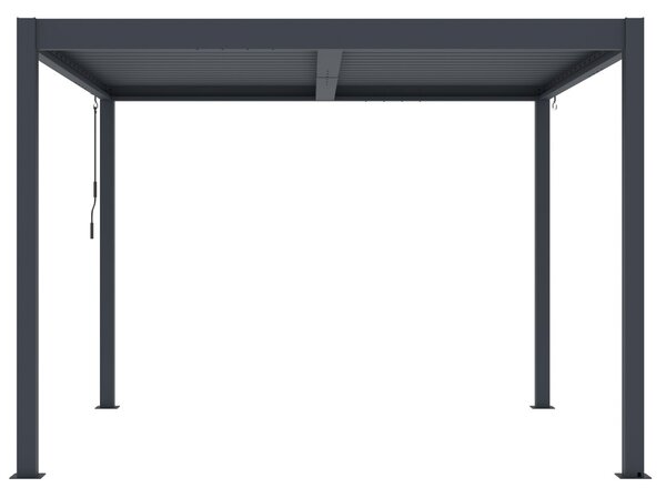 Hliníková bioklimatická pergola s lamelami BestBerg BBP-9G / 3 x 3 m / sivá