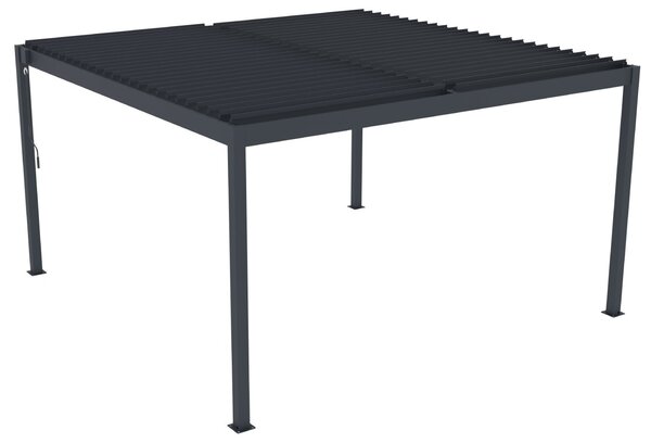 Hliníková bioklimatická pergola s lamelami BestBerg BBP-16G / 4 x 4 m / sivá