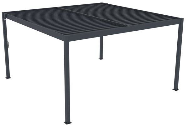 Hliníková bioklimatická pergola s lamelami BestBerg BBP-16G / 4 x 4 m / sivá