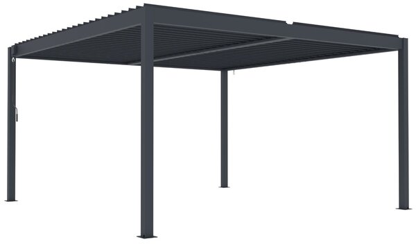 Hliníková bioklimatická pergola s lamelami BestBerg BBP-16G / 4 x 4 m / sivá