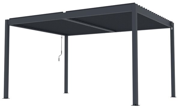 Hliníková bioklimatická pergola s lamelami BestBerg BBP-12G / 4 x 3 m / sivá