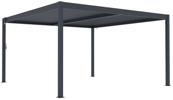 Hliníková bioklimatická pergola s lamelami BestBerg BBP-16G / 4 x 4 m / sivá