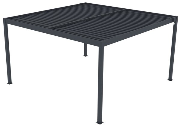 Hliníková bioklimatická pergola s lamelami BestBerg BBP-16G / 4 x 4 m / sivá