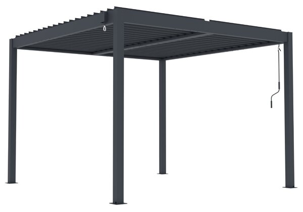 Hliníková bioklimatická pergola s lamelami BestBerg BBP-9G / 3 x 3 m / sivá