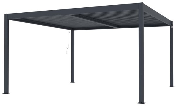 Hliníková bioklimatická pergola s lamelami BestBerg BBP-16G / 4 x 4 m / sivá
