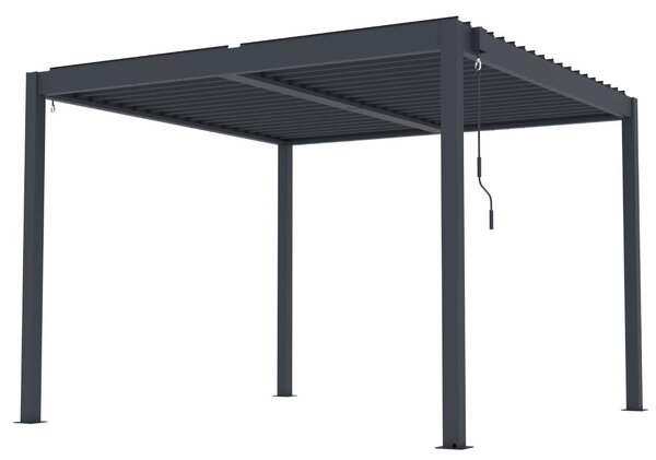 Hliníková bioklimatická pergola s lamelami BestBerg BBP-9G / 3 x 3 m / sivá