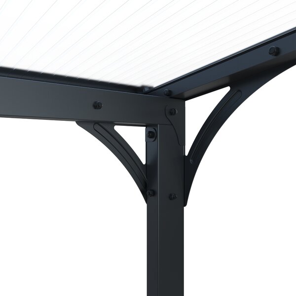 Hliníkový vchodový prístrešok BestBerg PD-3A / 3,3 m² / sivý