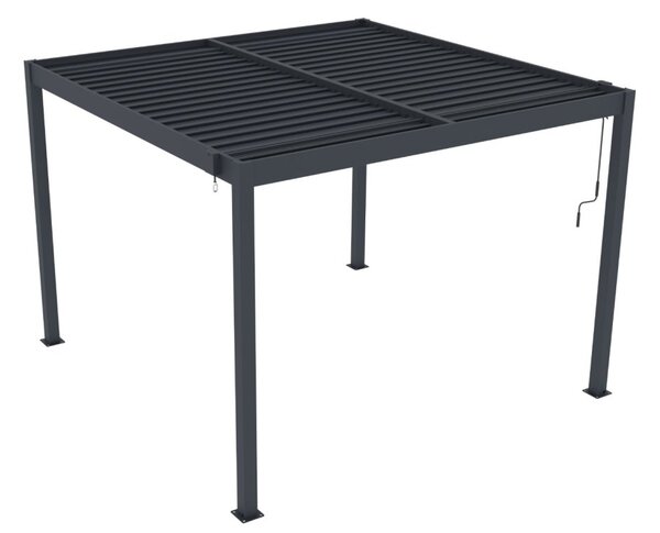 ZÁHRADNÉ KOMBO bioklimatická pergola s lamelami BestBerg BBP-9G + záhradný jedálenský set 4+1 BestBerg BBGF-62BK