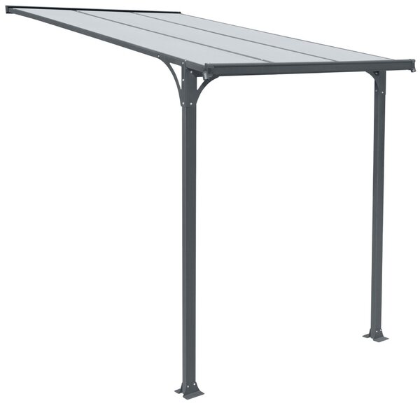 Hliníkový vchodový prístrešok BestBerg PD-3A / 3,3 m² / sivý