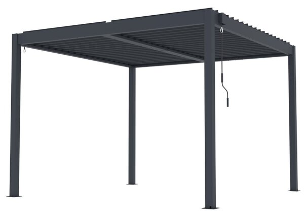 ZÁHRADNÉ KOMBO bioklimatická pergola s lamelami BestBerg BBP-9G + záhradný jedálenský set 4+1 BestBerg BBGF-62BK