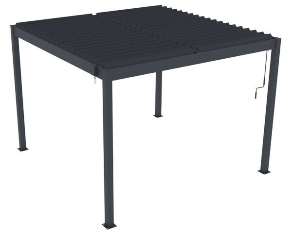 ZÁHRADNÉ KOMBO bioklimatická pergola s lamelami BestBerg BBP-9G + záhradný jedálenský set 4+1 BestBerg BBGF-62BK