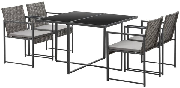 Záhradný jedálenský set 4+1 BestBerg BBGF-1011 / sivá