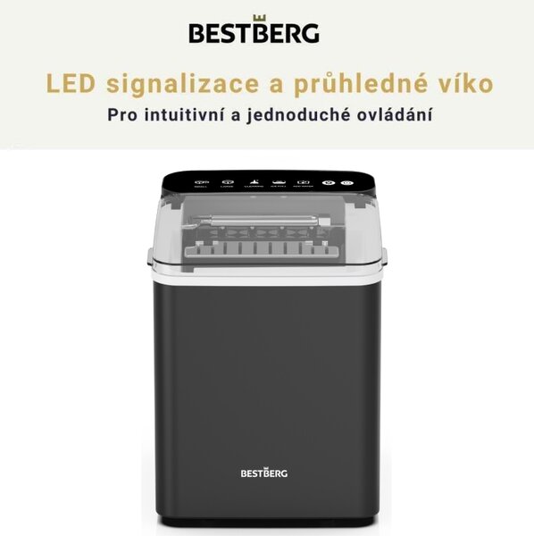Výrobník ľadu BestBerg BBCM-11 / 150 W / 12 kg/24 hod. / čierna