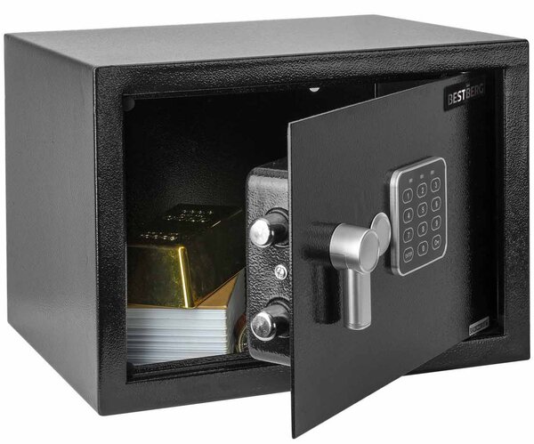 Digitálny trezor BestBerg BBSB-3C / 20 x 31 x 20 cm / čierna
