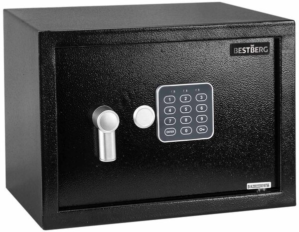 Digitálny trezor BestBerg BBSB-3C / 20 x 31 x 20 cm / čierna