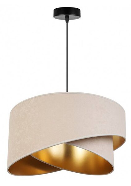 Light Home Moderná lampa s asymetrickým krémovo bielym tienidlom so zlatým stredom