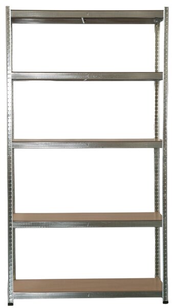 Kovový regál BestBerg BBMS-30 / 120 x 180 x 45 cm / 5 políc / strieborná/hnedá