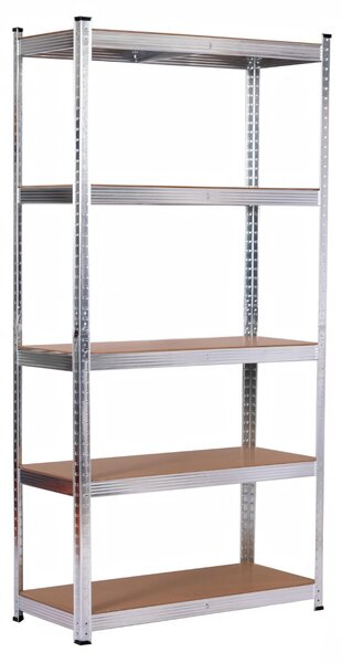 Kovový regál BestBerg BBMS-30 / 120 x 180 x 45 cm / 5 políc / strieborná/hnedá