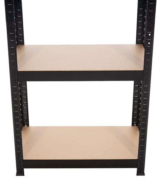 Kovový regál BestBerg BBMS-10B / 90 x 180 x 40 cm / 5 políc / čierna / hnedá