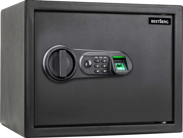 Digitálny trezor na odtlačok prsta BestBerg BBSB-2F / 30 x 38 x 30 cm / čierna