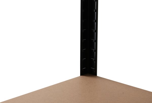 Kovový regál BestBerg BBMS-10B / 90 x 180 x 40 cm / 5 políc / čierna / hnedá