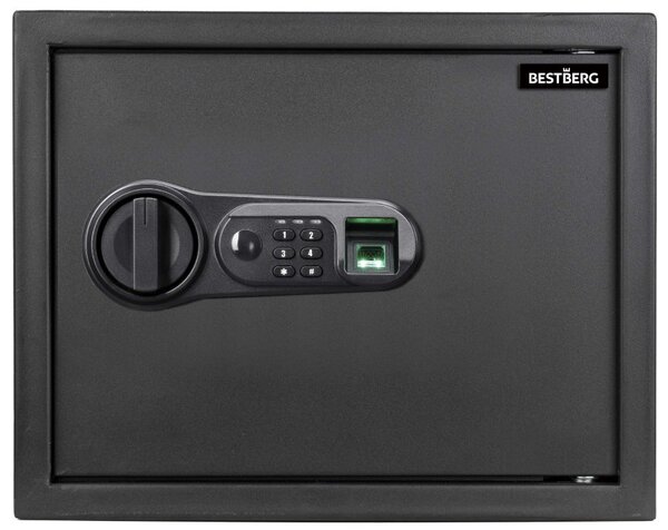 Digitálny trezor na odtlačok prsta BestBerg BBSB-2F / 30 x 38 x 30 cm / čierna