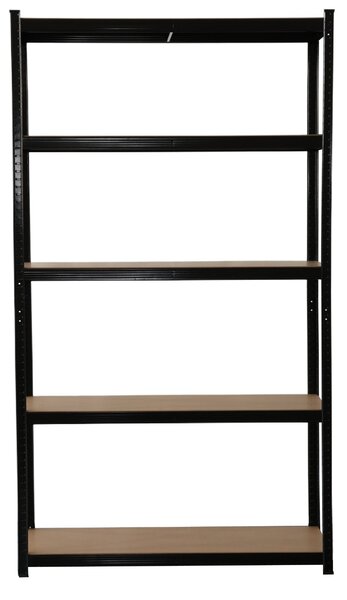 Kovový regál BestBerg BBMS-30B / 120 x 180 x 45 cm / 5 políc / čierna / hnedá