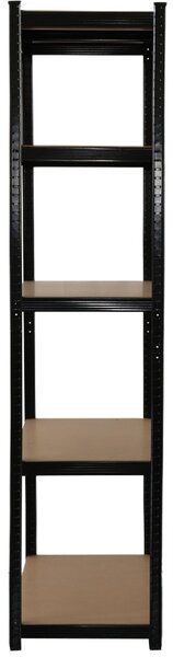 Kovový regál BestBerg BBMS-30B / 120 x 180 x 45 cm / 5 políc / čierna / hnedá