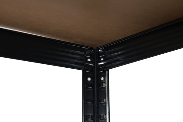 Kovový regál BestBerg BBMS-10B / 90 x 180 x 40 cm / 5 políc / čierna / hnedá