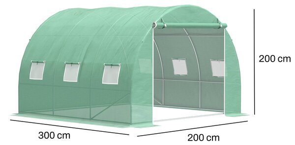 Záhradný fóliovník BestBerg BBGT‑6G / 6 m² / 3 × 2 × 2 m / zelená