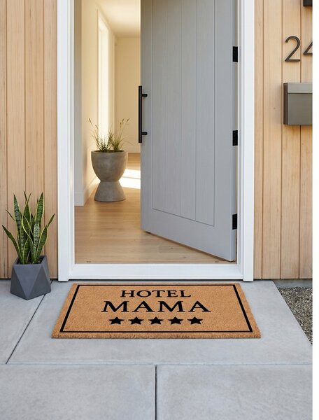 Hnedá kokosocá rohožka Mama Hotel - 75*45*1 cm - Clayre & Eef