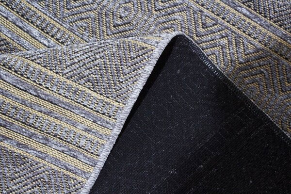 Koberec Saran G001 GREY – sivý vzorovaný obdĺžnik Rozmer: 60x100 cm