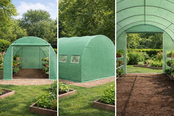 Záhradný fóliovník BestBerg BBGT‑10G / 10 m² / 4 × 2,5 × 2 m / zelená