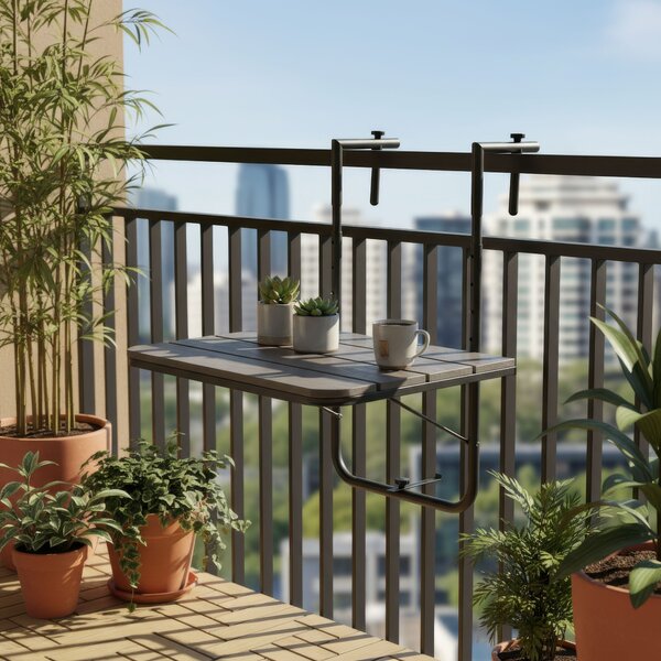 TZB Závesný balkónový stôl Aretto 60 cm sivý
