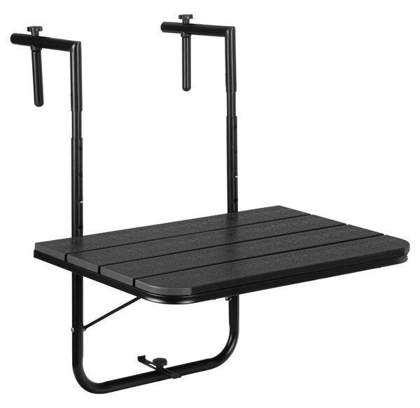 TZB Závesný balkónový stôl Aretto 60 cm čierny