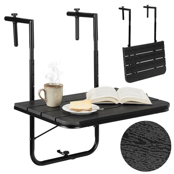 TZB Závesný balkónový stôl Aretto 60 cm čierny