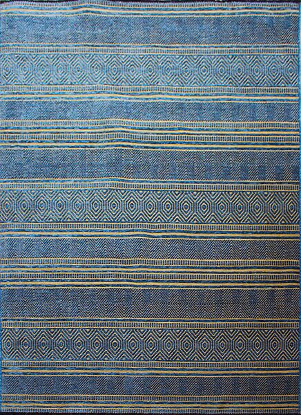 Koberec Saran G001 BLUE – modrý obdĺžnikový koberec so vzorom Rozmer: 60x100 cm