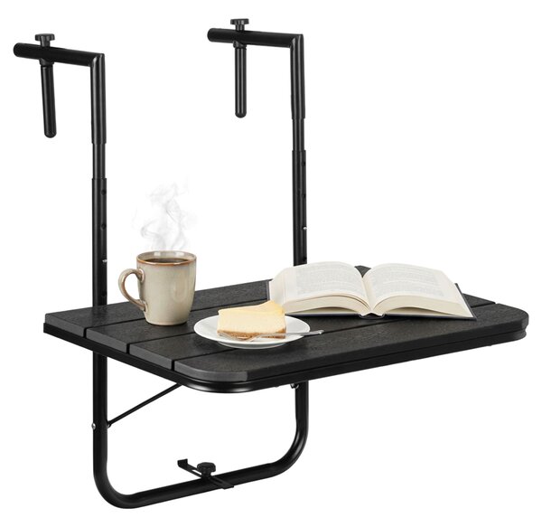 TZB Závesný balkónový stôl Aretto 60 cm čierny