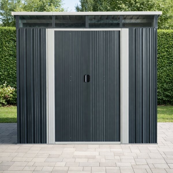 Záhradný domček BestBerg ZD‑808AW / 5,6 m² / 236 × 238 × 203 cm / antracit/biela